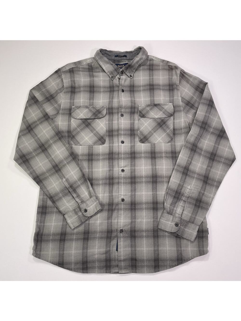 Roark Button Up Shirt Men’s‎ Large Plaid Etch Classic Fit Flannel Gray